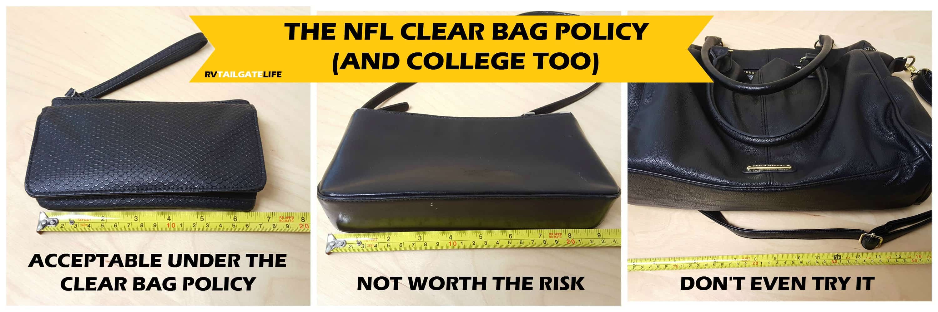 NFL bag policy: League reduces the size of non-transparent bags