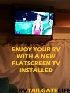 A new digital flatscreen tv is installed in the RV and ready for football season! Another RVMod in the books.