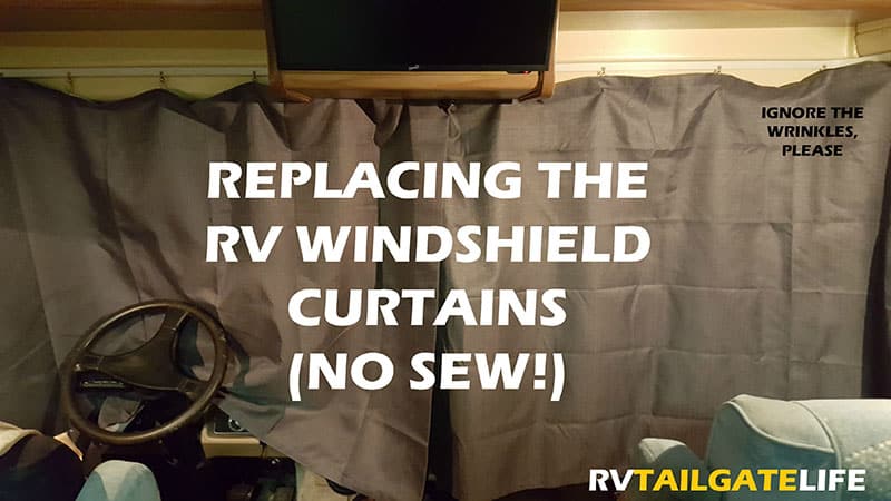 Replace the front windshield curtains in your RV with this easy no sew RV windshield curtain upgrade