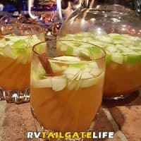 Pumpkin Spice Sangria in front of the fire - perfect fall drink