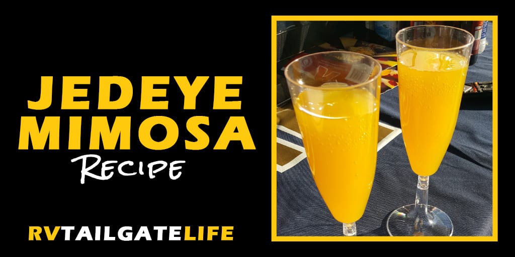 Jedeye Mimosa Recipe - a champagne mimosa perfect for early morning tailgating