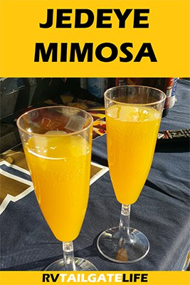 Jedeye Mimosa is a champagne mimosa perfect for early morning tailgates