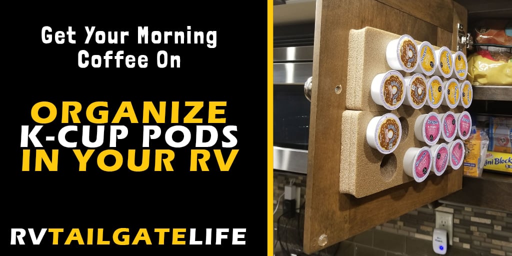Organize K-Cup Pods in your RV kitchen with this small kitchen friendly storage solution! Don't worry about falling K-Cups from your RV kitchen cabinets no longer