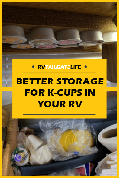 RV friendly storage for K-cups in the small RV kitchen