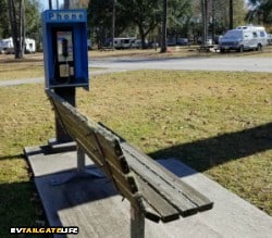 Oak Plantation RV Campground has an actual public pay phone. Does it actually work? Dunno! 