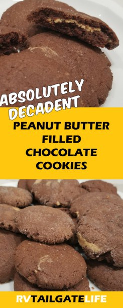 Absolutely decadent peanut butter filled chocolate cookies
