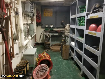 Fire fighting and emergency equipment on the USS Yorktown