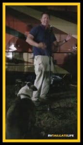 NASCAR tailgating karaoke - even the dogs loved it!