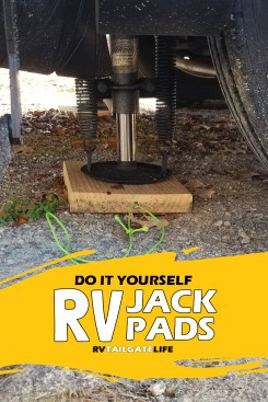 Make your own RV Jack Pads - great for leveling your RV and for keeping RV jacks out of the mud or sinking into soft ground.
