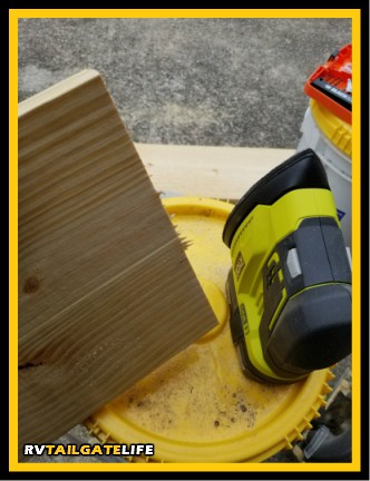 Sand the edges of the boards to prevent splinters when using your RV jack pads.