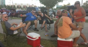 Tailgating with friends at the College World Series