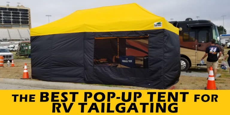 Tested at football and NASCAR tailgates, this is the best pop-up tent for RV tailgating