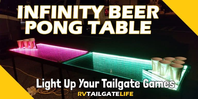 Infinity Beer Pong Table lights up your tailgate games