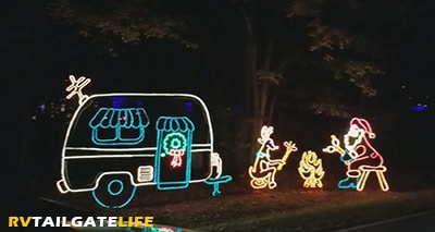 Campground scene during the Festival of the Lights at James Island County Campground