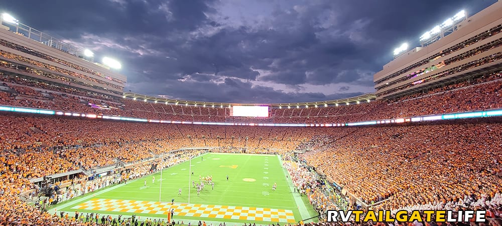 Inside at Neyland Stadium during the orange out during the Alabama vs Tennessee game on the Third Saturday in October, 2022. 