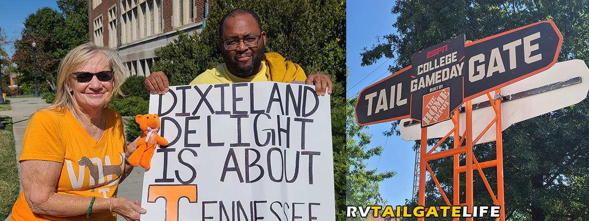 Dixieland Delight is about Tennessee - one of the signs seen at GameDay at Alabama-Tennessee