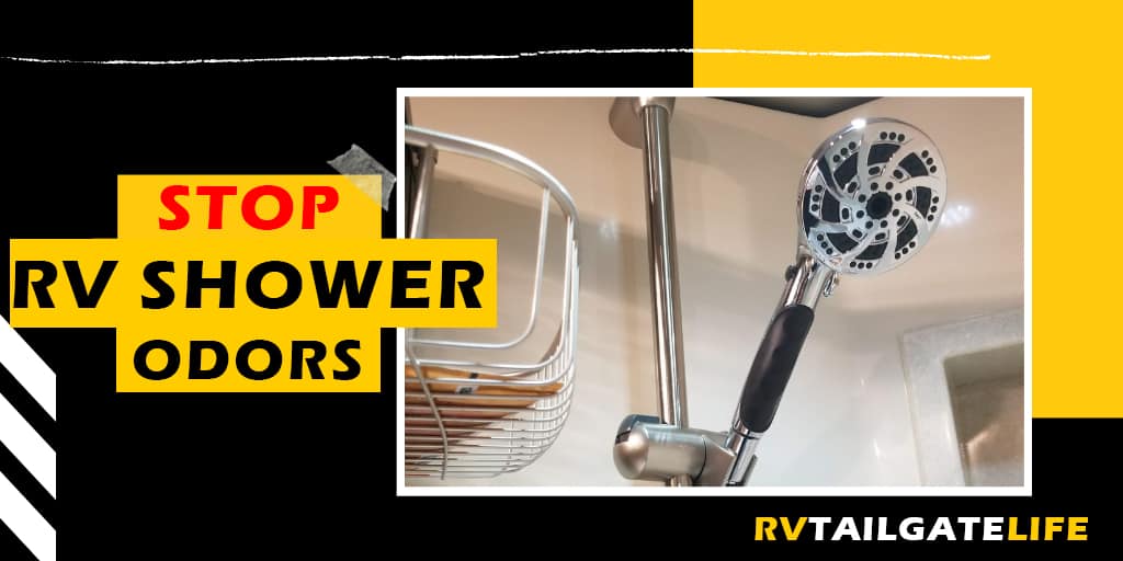 Stop RV Shower Odors with a picture of an RV shower head